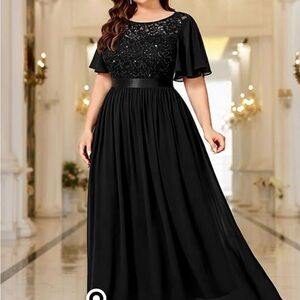 Elegant Black Lace Prom/ Wedding Dress